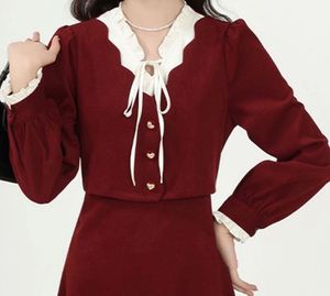 Elegant Burgundy Dress with Jacket
