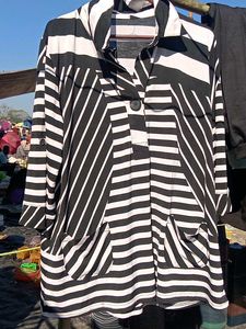 Striped Black & White Tunic
