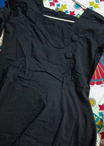 Mini Black Dress with Bell Sleeves