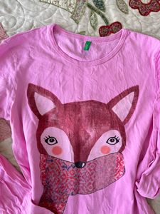Cute Fox Graphic Long Sleeve Tee