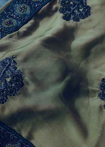 Elegant Green Embroidered Saree