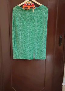 Green And White Skirt