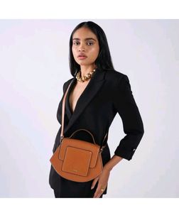 Iykyk Tan Structured Multi Handle Sling Bag
