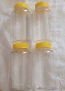 Clear Plastic Storage Bottles with Yellow Cap