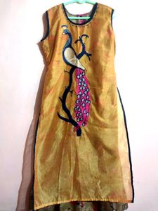 Peacock Design Full Length Kurti