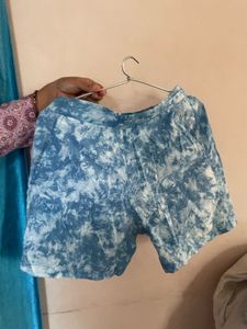 Tie-Dye Denim Shorts