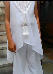 Elegant White Indian Dress 11 - 12 Years