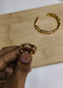 Gold Bracelet &amp; Ring Set