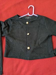 Black Korean Half Cardigan