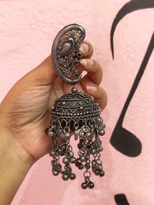 Oxidized Jhumka Earrings