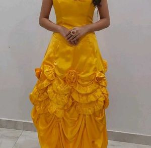 Elegant Yellow Ethnic Gown