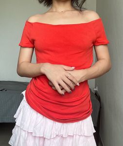 Red Off-the-Shoulder Top