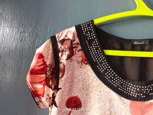 Floral Print Embellished Top