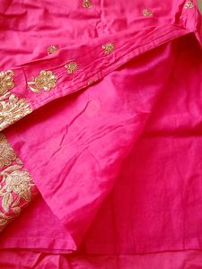 Heavy Zari Work Dark Pink/Peach Colour Suit