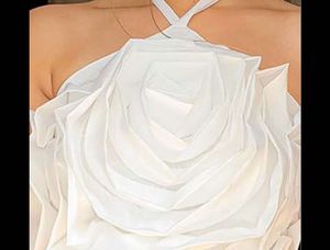 White Floral Statement Top