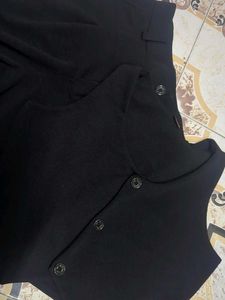 Black Vest And Pants Co-ord Set