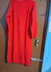 Very Good Quality Red Color Pure Wool Dress