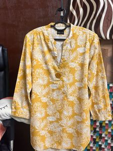 Zara Black Bottom With Yellow Floral Kurti
