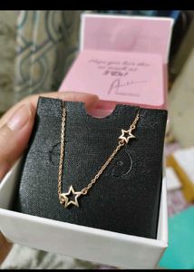 Rose Gold Star Crossed Lovers Necklace Silver 925