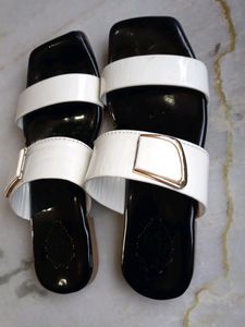 white beautiful formal wear slippers