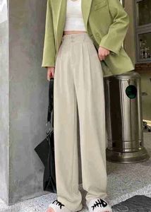 Cream/Beige Office Trousers | Wide Legged