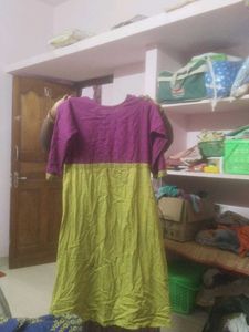 Purple &amp; Green Anarkali Dress