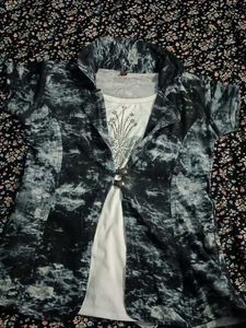 Stylish Grey & White Top