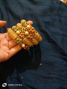 Combo Of Polki 4 Bangles