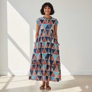 Triangle Print Maxi Dress