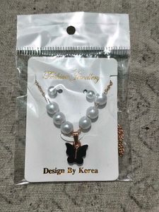 Butterfly Pearl Jewelry Set