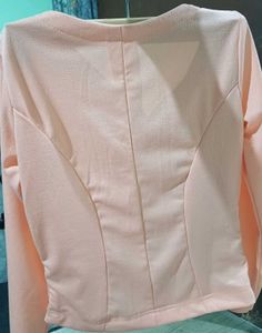 Peach Asymmetric Button Blazer