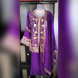 Women Purple Ethnic Kurta Suit Set With Dupatta