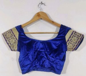 [Blue &amp; Pink Embroidered Lehenga Choli Set (Women)