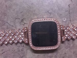 Jeweled Digital Watch with Green Face