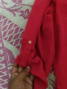 Red Button-Down Shirt