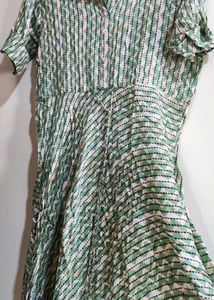Green Printed Shirt Dress
