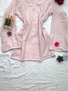 Gingham corset back kurti🌷