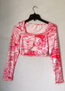Abstract Print Crop Top