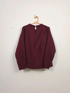 Burgundy Long Sleeve Top