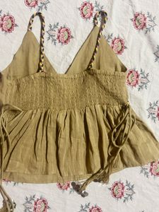 Embroidered Floral Crop Top Peplum Style