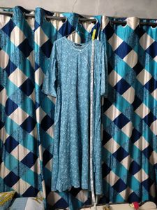 🌸New Blue Bandhani Printed Kurta on Sale!