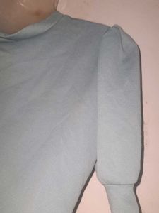 Blue Puff Sleeve Tee