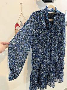 Blue Floral Dress - Zudio