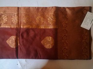 Maroon &amp; Gold Saree