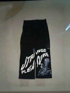 Black printed baggy cargos