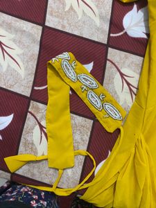 Elegant Yellow Saree Style Suit