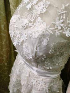 White Floral Lace Halter Dress