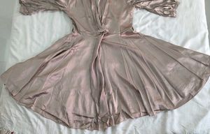 Elegant Satin-Mini Flared Dress