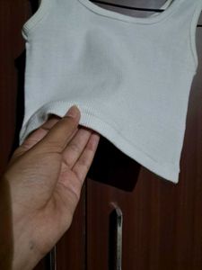 White Ribbed Tank Top