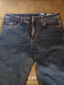 ROOKIES Dark Blue Mid-Rise Loose Fit Jeans